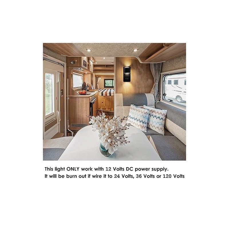 12V RV LED Bedside Reading Light with Night Light Version