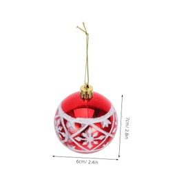 Ciieeo 6pcs Xmas Hanging Balls with Snowflake Pattern Compact Christmas Tree Ornaments for Home Decor Wreaths Windows and Parties