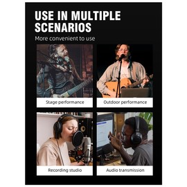 Snblzhef Professional Wireless Microphone Converter Wireless System for Guitar XLR Transmitter and Receiver Dynamic Microphone A