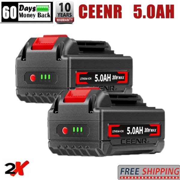 Ceenr 5.0Ah Battery For Black & Decker 20V Max Replacement