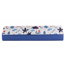 Megan 291704 Women's Glasses Case, Stylish, Scandinavian Style, Semi-Hard, Lightweight, Compact, Slim, Magnetic Closure, Blue