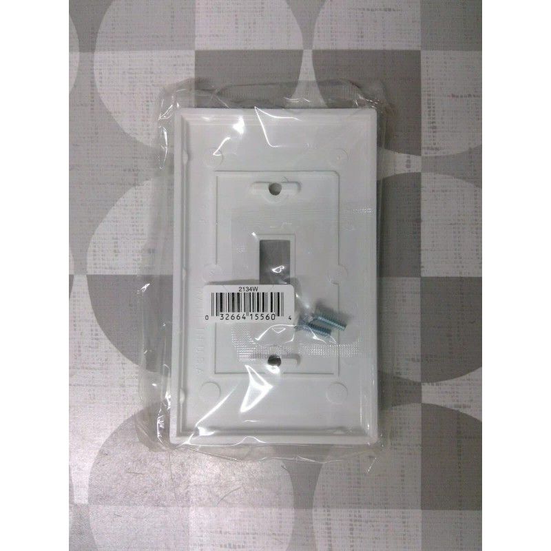 Eagle Electric 2134W 1-Gang Toggle Switch Wallplate, White **Free Shipping**