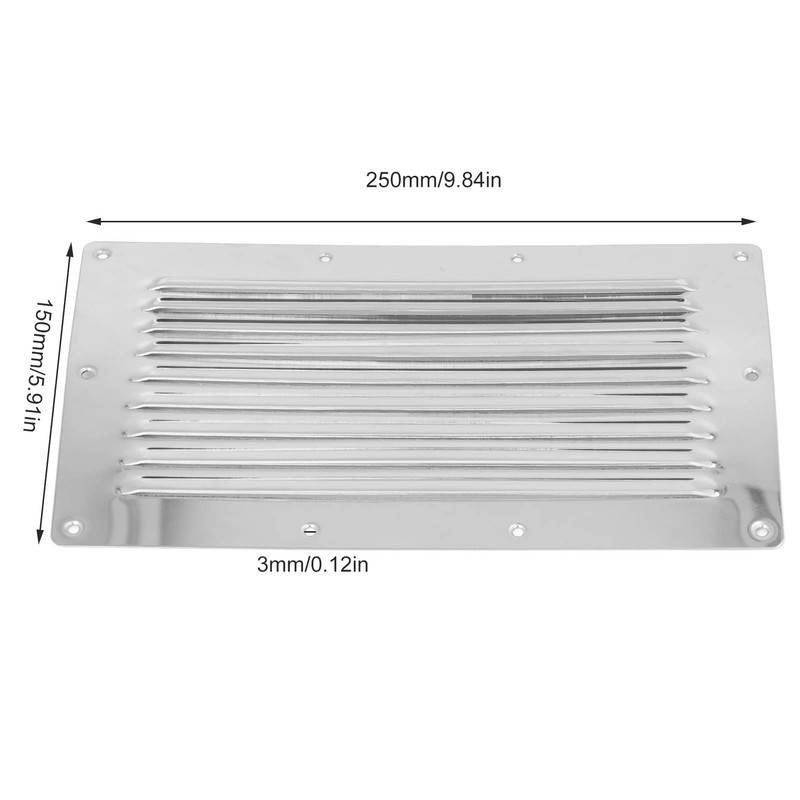Boat Louvered Vent 250x150mm Air Vent Louver Grill Cover Stainless