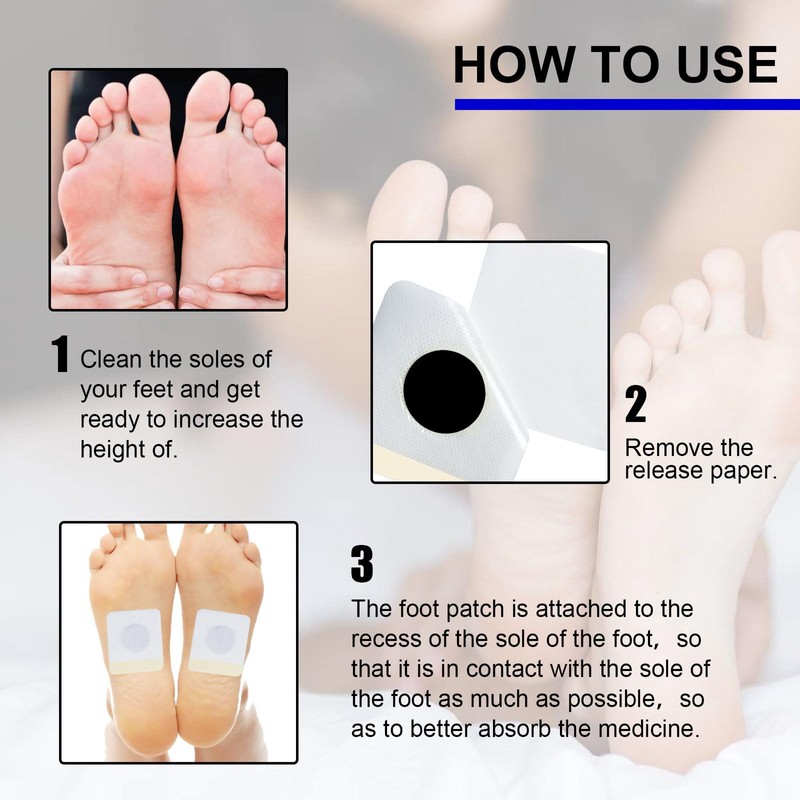 Pack of 32 Height Growth Patches, Bone Growth Foot Stickers,