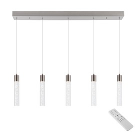 BESTWEST Kitchen Lighting Pendant,Brushed Nickel Pendant Chandelier Lighting with Remote Control Three Color,3D Pendant Lighting for Kitchen Dinning Room, Living Room, orridor, Cafe bar