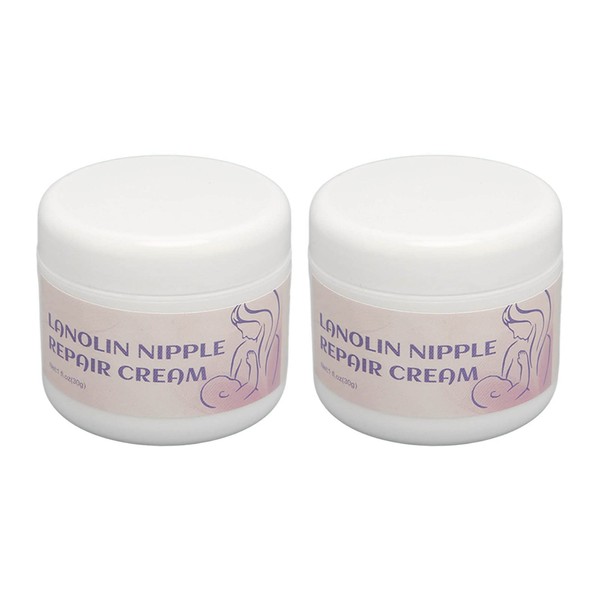 2 X 30g Lanolin Nipple Cream, Nipple Moisturizing Balm Breastfeeding Supplies - Relieve Pain