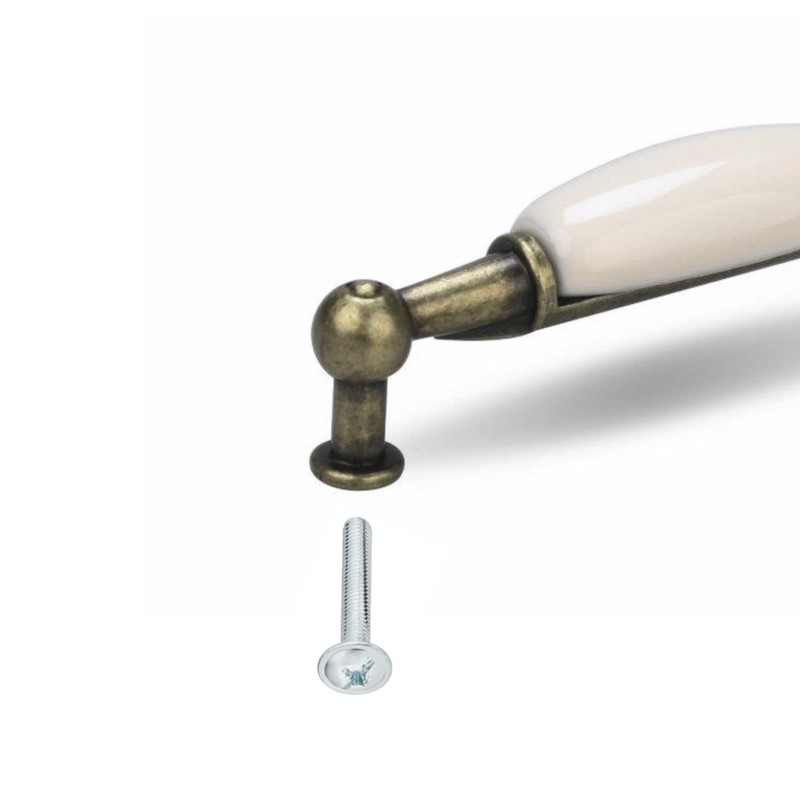 cyclingcolors Furniture Handle 96 mm Ceramic Handles Antique Brass with