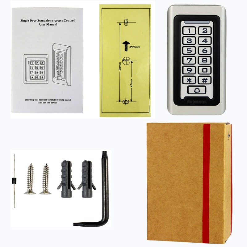 Retekess T-AC03 Security Access Control Keypad,RFID Keypad,Door Access Control,Stand-Alone Keypad,2000