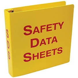 Accuform ZRS641 Safety Data Sheets (SDS) Binder, 3-Ring, 1-1/2", Red/Yellow, with 36" Metal Security Chain