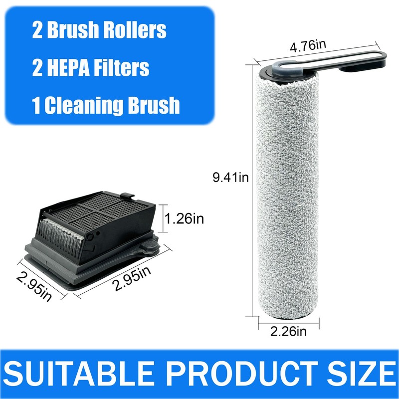 Brush Rollers and Filters Replacement Compatible with Tineco iFLOOR 5