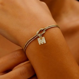 Initial Bracelets for Women Adjustable Dainty Charm Gold Bracelets Trendy A-Z Initial Bracelet Christmas Jewelry Gifts Stocking Stuffers