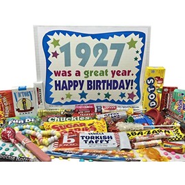 RETRO CANDY YUM ~ 1927 99th Birthday Gift Box of Nostalgic Retro Candy from Childhood for 99 Year Old Man or Woman Born 1927