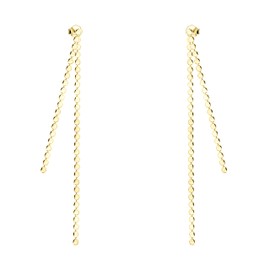 SOFIA MILANI - Women's Earrings 925 Silver - Front/Back Design - Plate Chain Earrings, Yellow Gold, No Gemstone