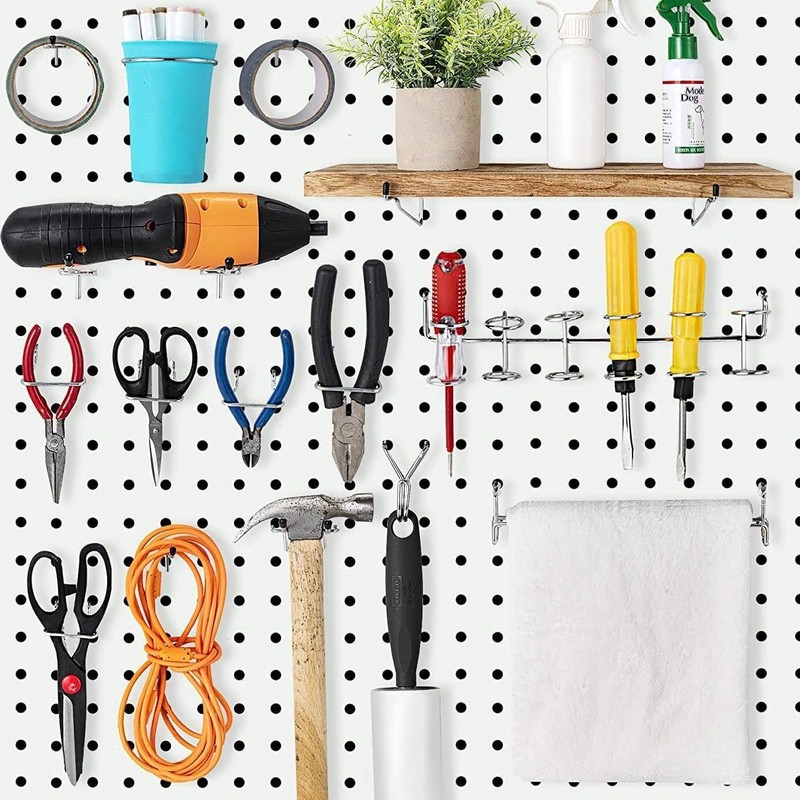 koundeneko Perforated Board Hooks, Set of 50, Punching Board Hooks,