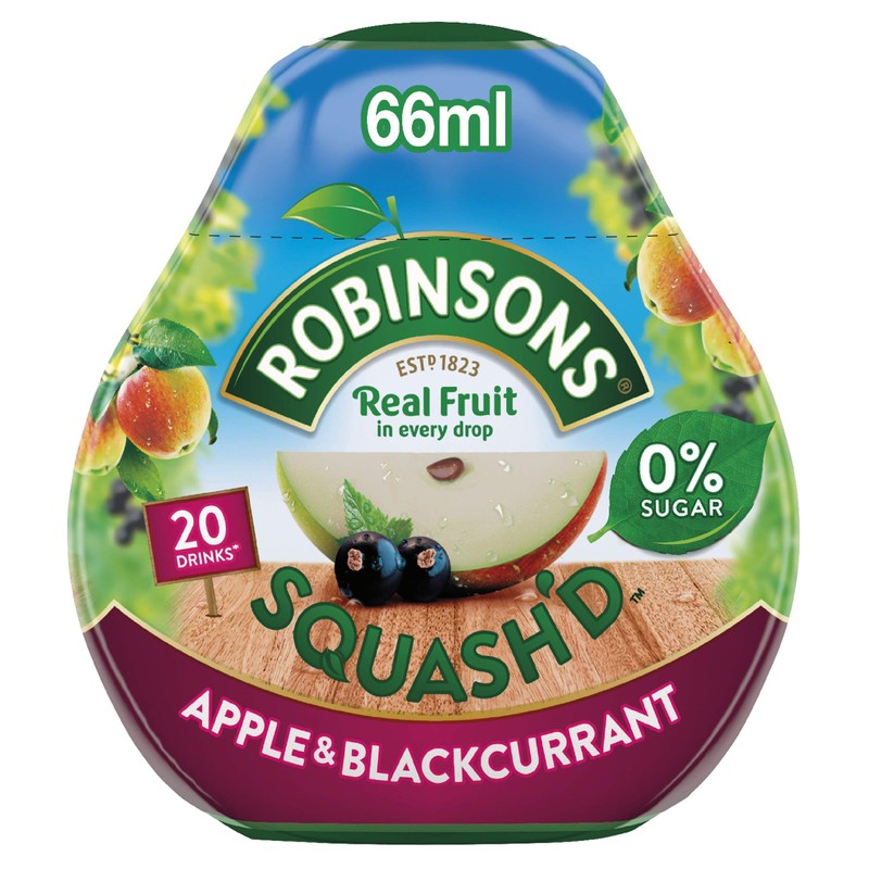 Robinsons SQUASH'D, 0 Percent Sugar, Real Fruit Squash, Low Calorie,