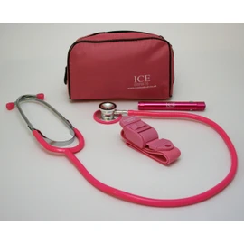 ICE Medical Pink LED Medical Pen Light/Pen Torch Stethoscope and Tourniquet in a Pink Bag