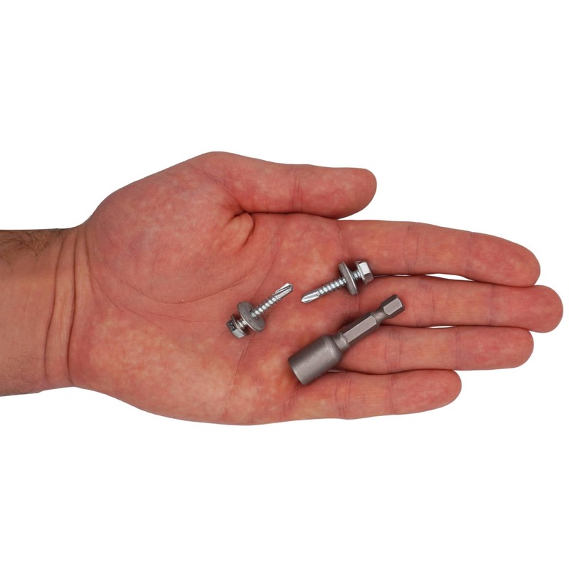 SKIR'CO Pack of 150 Galvanised Roofing Screws 4.8 x 25