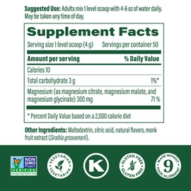 Megafood Relax + Calm Magnesium Powder - Highly Absorbable Magnesium Glycinate, Magnesium Citrate & Magnesium Malate - Without 9 Food Allergens - Raspberry Lemonade Flavor - 7.05 Oz (50 Servings)