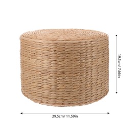 Toddmomy Round Boho Stool Woven Footstool Changing Shoe Stool Rattan Foot Rest for Bedroom Living Room Floor Chair Seat