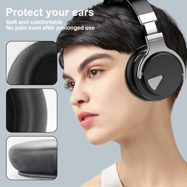 Cowin E7 Ersatz-Ohrpolster, rund, kompatibel mit COWIN E7/E7 Pro Active Noise Cancelling-Kopfhörern, weiches Proteinleder und Geräuschisolierung, Memory-Schaum-Ohrpolster