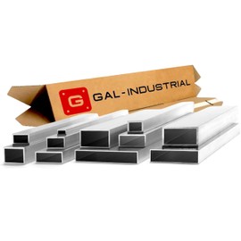 GAL-INDUSTRIAL Aluminium Profile Aluminium Square Tube 20 x 10 x 2 mm Length 60 cm Rectangular Aluminium Tube Square Profile Cut to Size