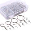 Swpeet 300Pcs Key Chain Rings Kit, 100Pcs Keychain Rings with