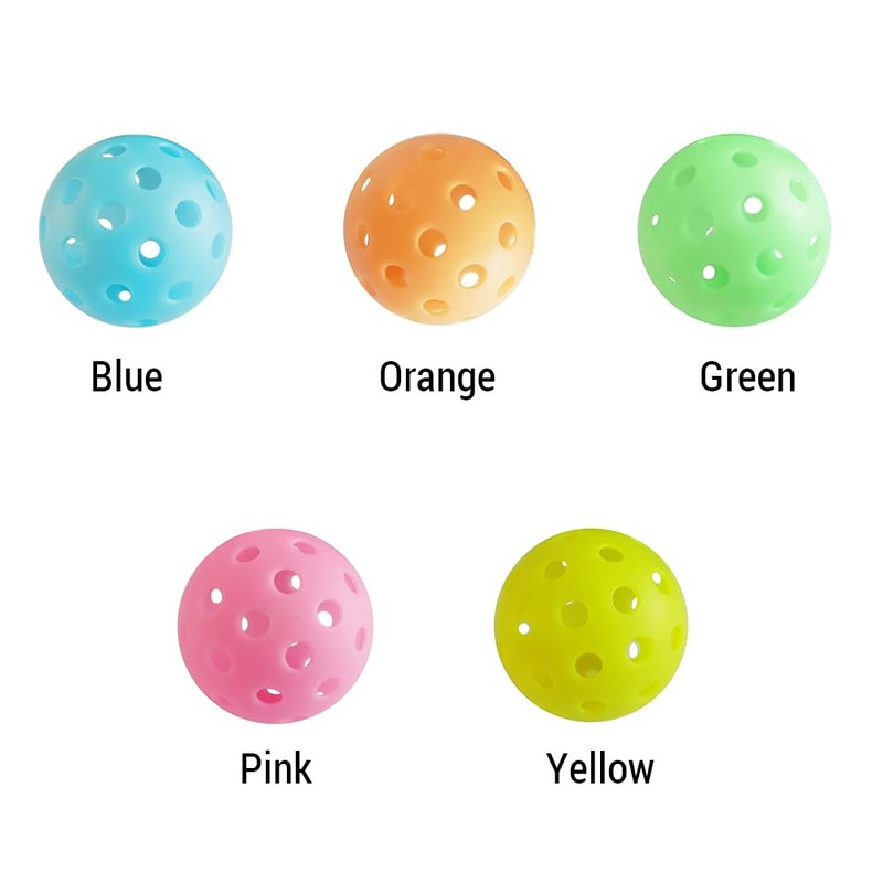 5 Pack Pickleballs Indoor Outdoor 74mm Luminous Pickle Balls