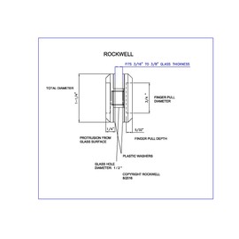 Rockwell Security Sliding Shower Door Finger Pull Knob 1-1/4 Inch Diameter Brushed Nickel Solid Brass Applicable for Bypass Sliding Shower Doors