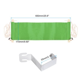 PATIKIL Foot Hammock Under Desk, Adjustable Foot Rest Sling with Hooks Portable Desk Footrest for Airplane Travel Home Office, Green Style 1