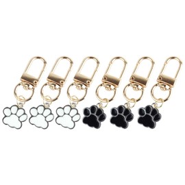 prendre PR-NIKUKEY-6ST Cat Dog Keychain Carabiner Set of 6 Stylish Cute Key Ring Lightweight Animal Charm