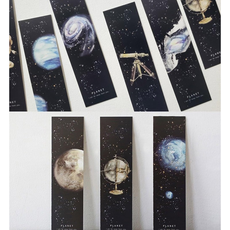 moin 2509sor132 Bookmarks Set of 30 Planets Space Earth Moon