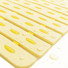 LuxurYou Bathtub Mat Non Slip | Double-Layered Shower Mats With Suction Cups | Improved Drainage, EZ-Dry, Premium Grip Tub Mat | Extended 16x31in. | Non-Toxic, BPA, Latex, Phthalate, PVC Free (Mimosa)