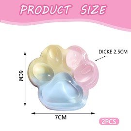 2 Pcs Cat Paw Squishy, Squishy Toys Big Rainbow Fidget Toys, Squeeze Toys for Stress Anxiety Relief for Office & Home Relaxation Accessory for Cat Lovers Kids Birthday Gifts