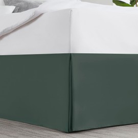 Nestl Forest Green Full XL Bed Skirt - Full XL Size Bed Skirt 14 Inch Drop - Brushed Microfiber Bed Skirts - Hotel Quality Pleated Bed Skirt - Shrinkage & Fade Resistant