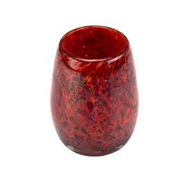 Votive Candle Holder. Hand Blown Art Glass in Red."Red Red Wine" - Made in Seattle. Artist Dehanna Jones.