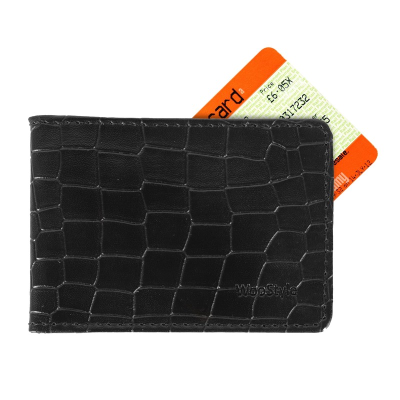 WooStyle Travel Pass Holder - Croc Pattern, Oyster Card Cover,