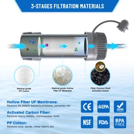 TEUEN Mini Water Purification 8000L Survival Water Purifier Outdoor Water Filtration System 0.01 Micron Emergency Gear Personal Water Filter Straw Set for Camping Hiking Trekking Travelling