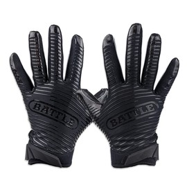 Battle Sports Doom 1.0 Football Receiver Gloves (Black, Youth M)