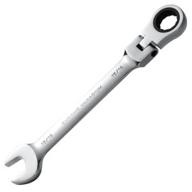 B4B BANG 4 BUCK 15/16 Wrench, Flex-Head Ratcheting Combination Wrench Industrial Grade 72 Teeth 12 Point Ratchet Box Ended and Open End Spanner Tools, SAE