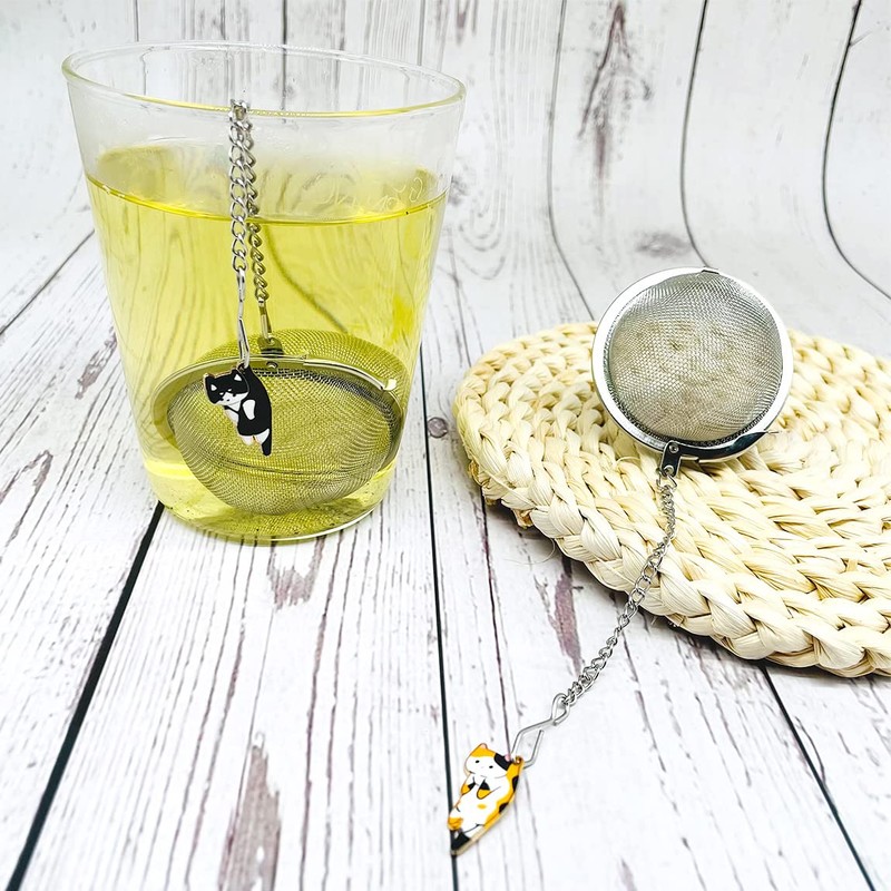 Cat Tea Infuser, 2 Pcs Cute Tea Diffuser Stainless Steel