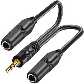 tunghey 3.5mm TRS to Dual 6.35mm Stereo Y Splitter. [24k Gold Plated] 1/8 inch Male to 2X 1/4 inch Mono Female Audio Cable 30cm