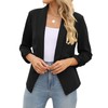POGT Black Blazer for Women,Office Casual Blazer Jacket Open Front