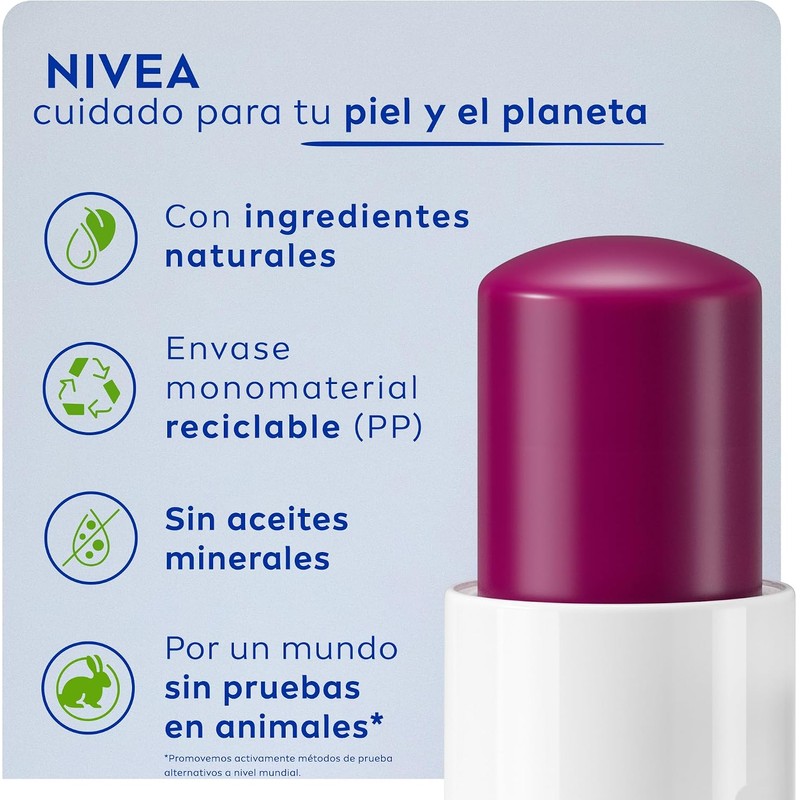 LABELLO Bálsamo labial con color Mora (4.8g) protector labial con