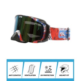 CRG Sports Motorcycle Goggle ATV Dirt Bike Off Road Racing Motocross Goggles for Men, Women, Adults