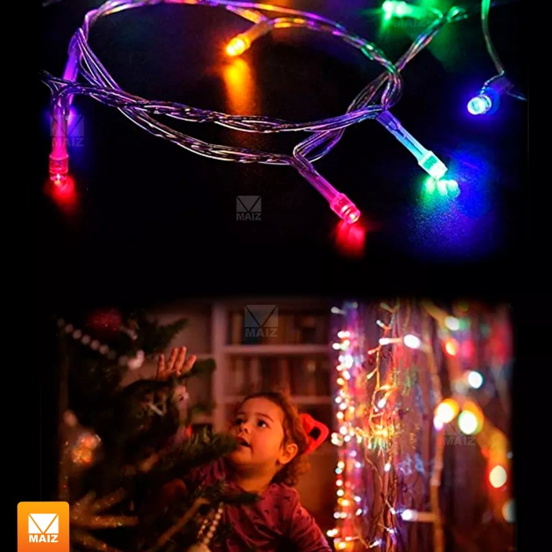 Maíz Serie Foco Luces Led Navideñas Decorativa Multicolor 10m