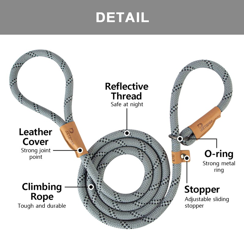 Petarea 5 FT Slip Lead Dog Leash, Heavy Duty Rope
