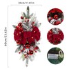 INSUNSIX 4PCS Red Christmas Teardrop Swag Christmas Wreaths 24'' Prelit