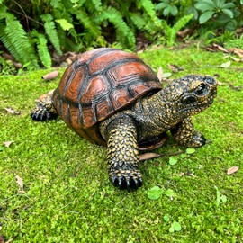 ACBUFYI Turtle Garden Statue, Hand-Cast Resin Tortoise Sculpture with Weatherproof Finish, 13.1 inches Outdoor Tortoise for Yard Garden, Antique Bronze