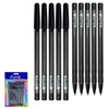 UnikStic Ballpoint Pens, BLACK, Medium Point (1.0mm), Pack of 10,