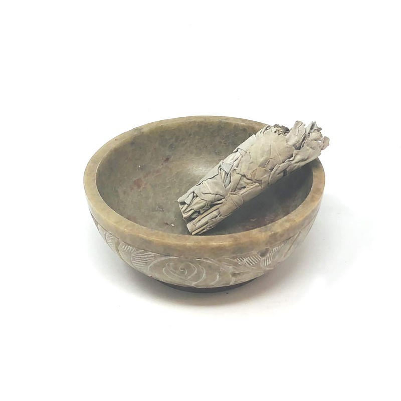 vrinda Soapstone Scrying/Smudge Bowl